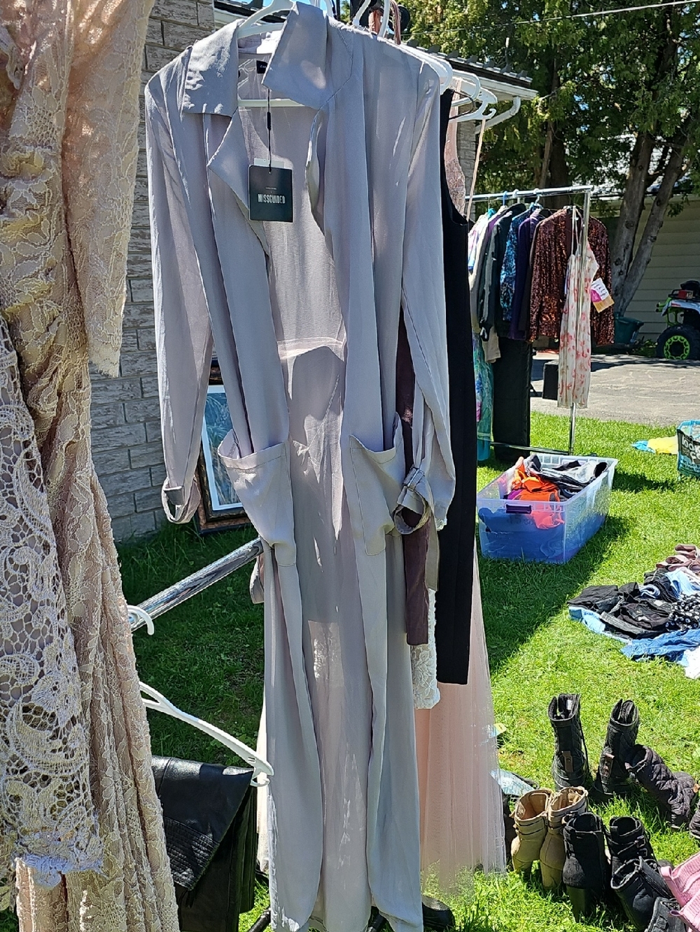 Missguided + Light Gray Long Duster Coat